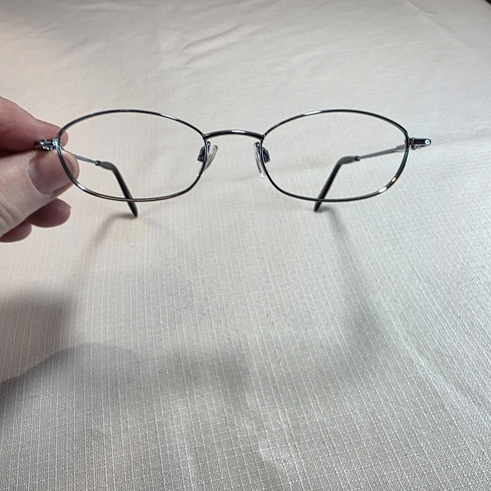 Vintage OP Blue And Silver Oval Metal Glasses Frame EUC